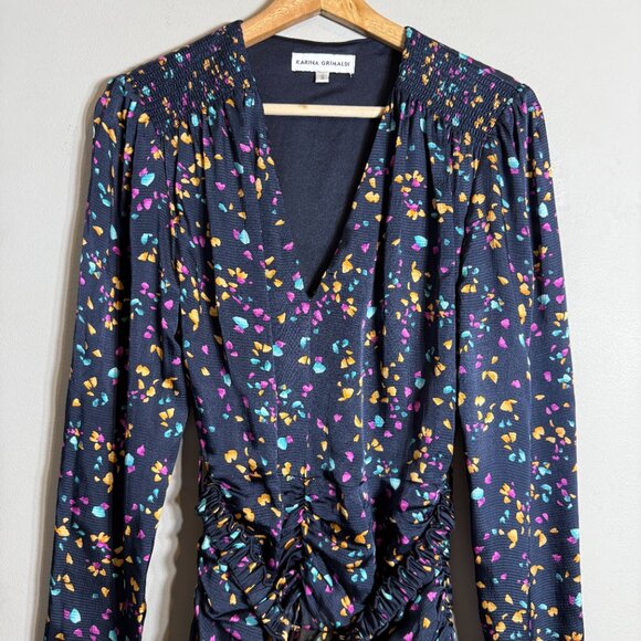 Karina Grimaldi Renatta Speckled Mini Dress Women's Small Blue Formal Wedding - Picture 6 of 16